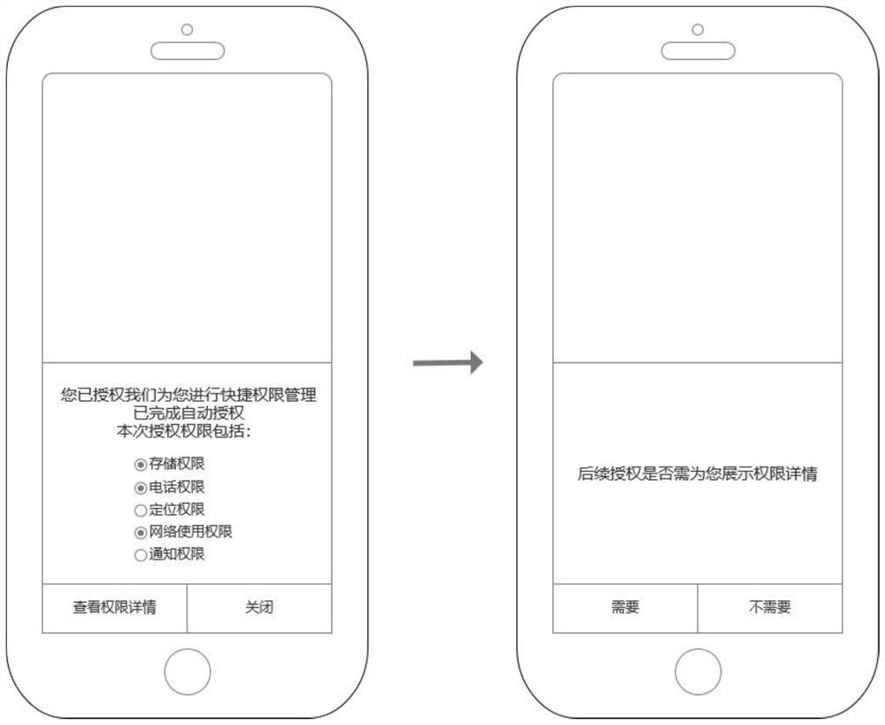 Application permission setting method and device, electronic equipment and readable storage medium