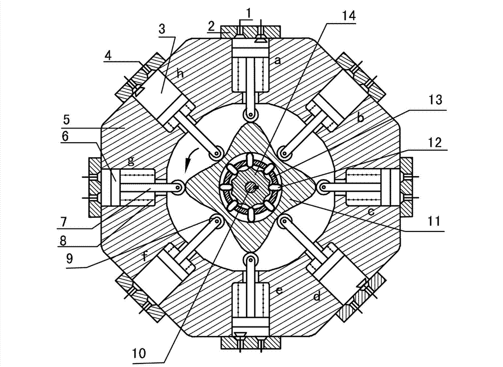 Internal-combustion engine with two-phase inner cam shock wave shifting for transmission