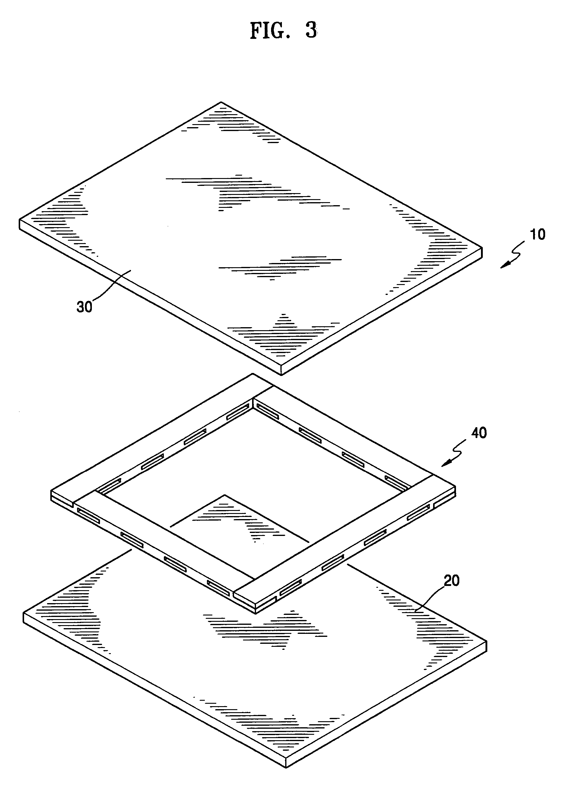 Sealing structure of field emission display device and method of manufacturing the same