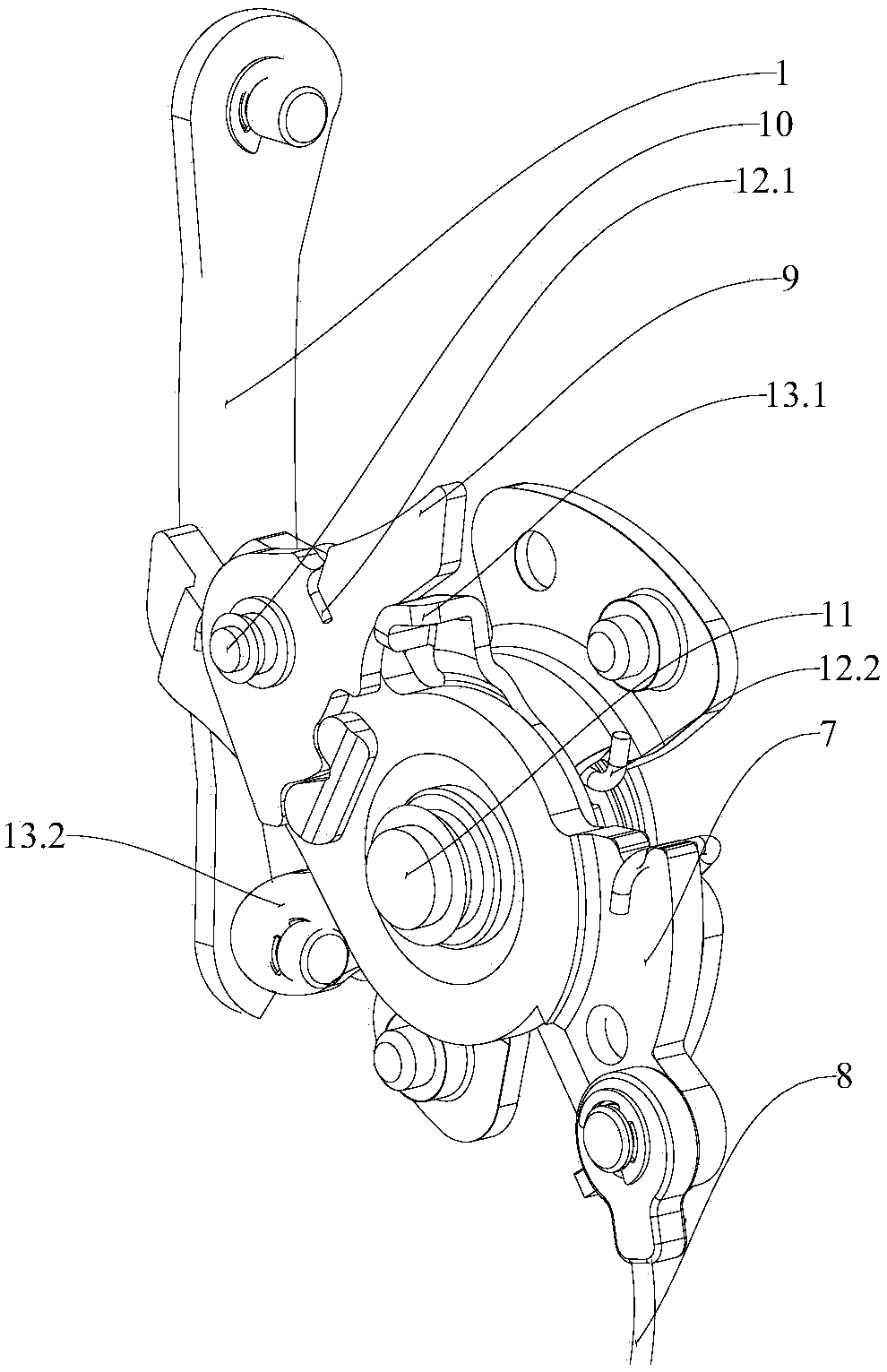 A car seat back sliding rail linkage unlocking mechanism