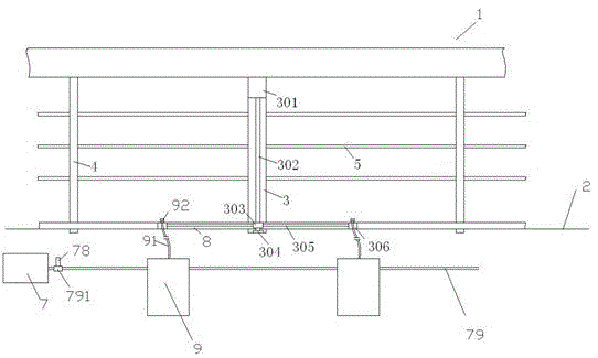 Municipal bridge guardrail cleaning device driven by motor and its use method