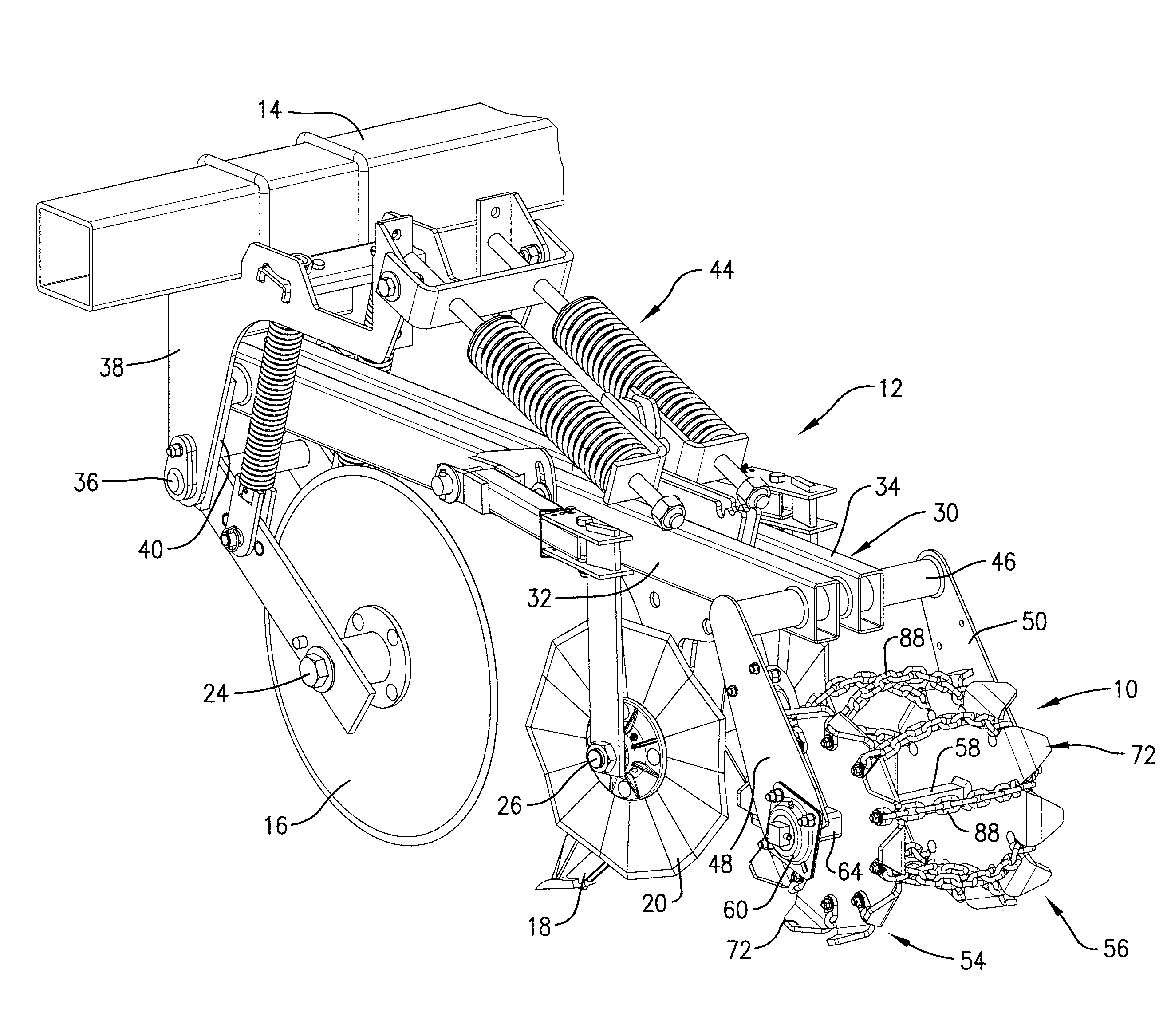 Chain Reel for Tillage Implement and Method