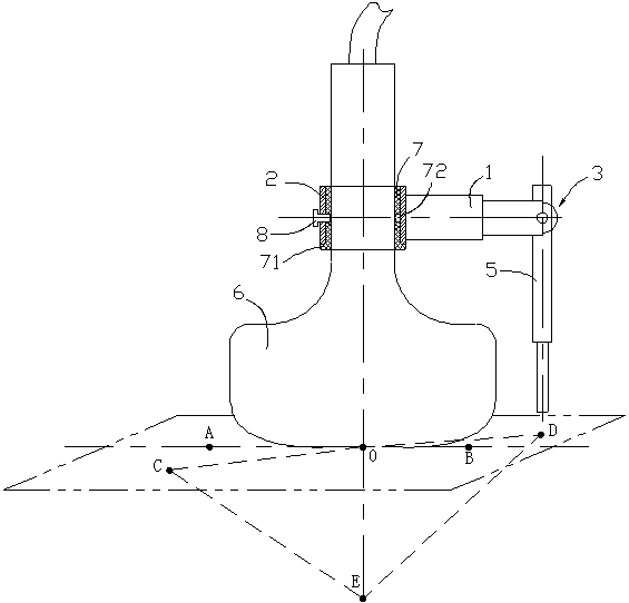 Out-of-plane ultrasonic guiding device