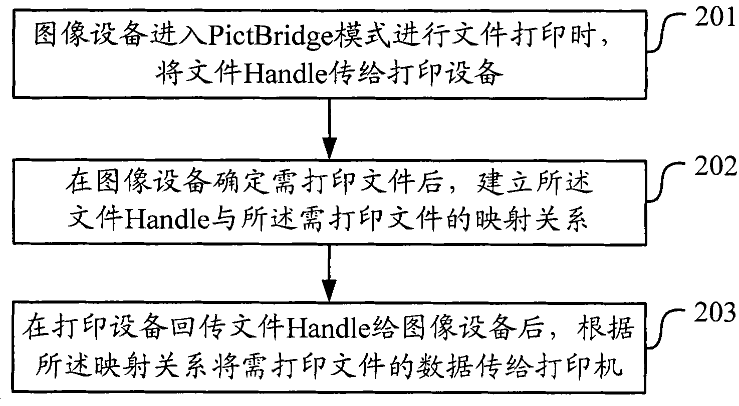 Handle processing method and device under PictBridge standard