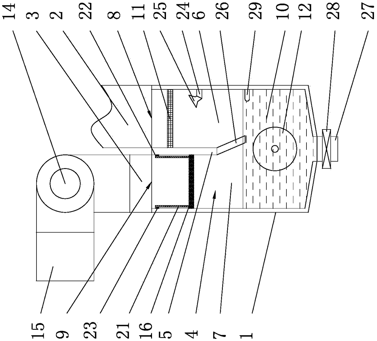 Tail gas filtering device