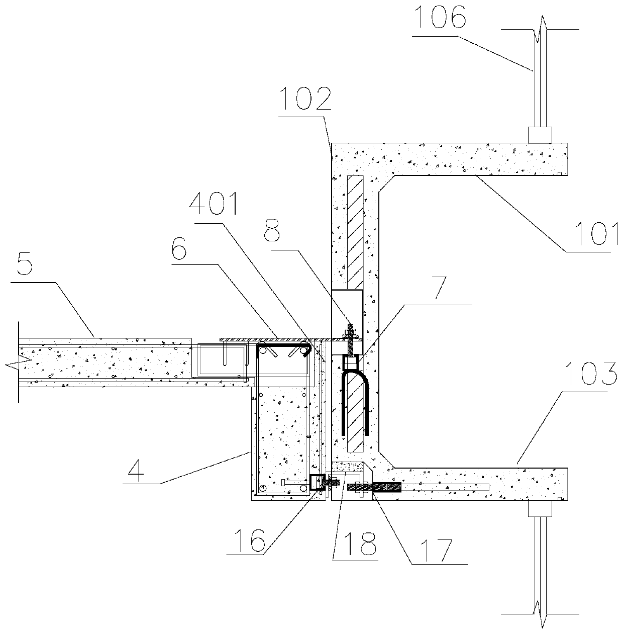 Connection structure for prefabricated integral bay window, and assembling method thereof