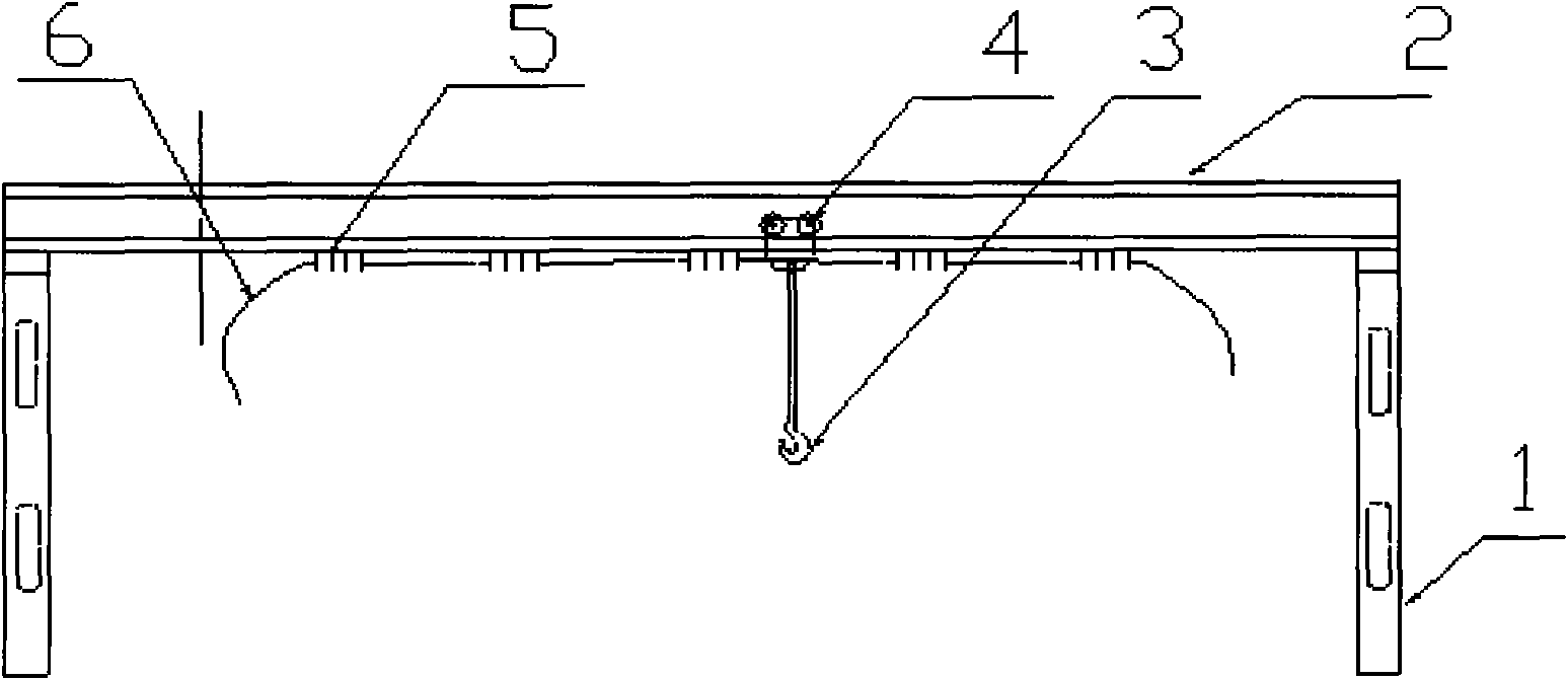 Fiber Bragg grating measuring method of deflection of travelling crane