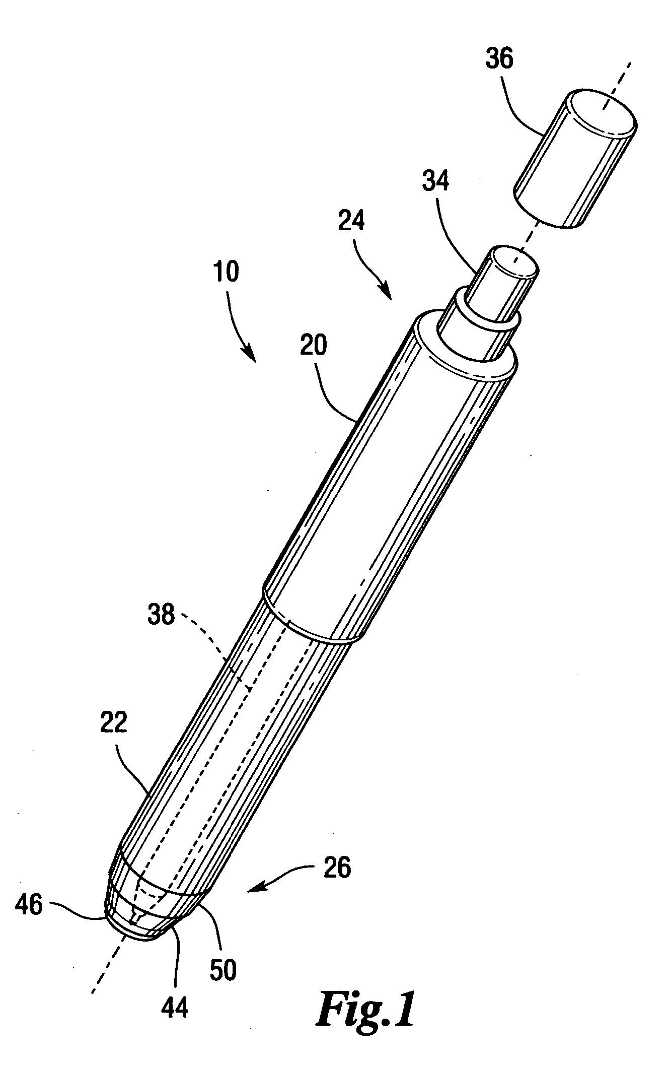 Combination pen or pencil and circular marking implement