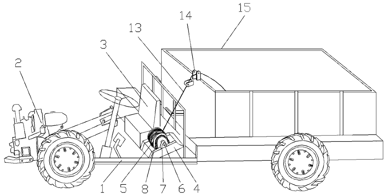 Walking tractor with winch function