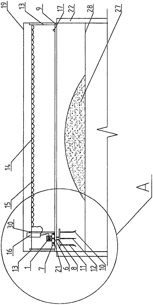 Fermented compost stirring and raking device in sludge treatment tower