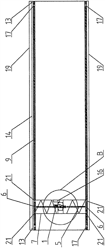 Fermented compost stirring and raking device in sludge treatment tower