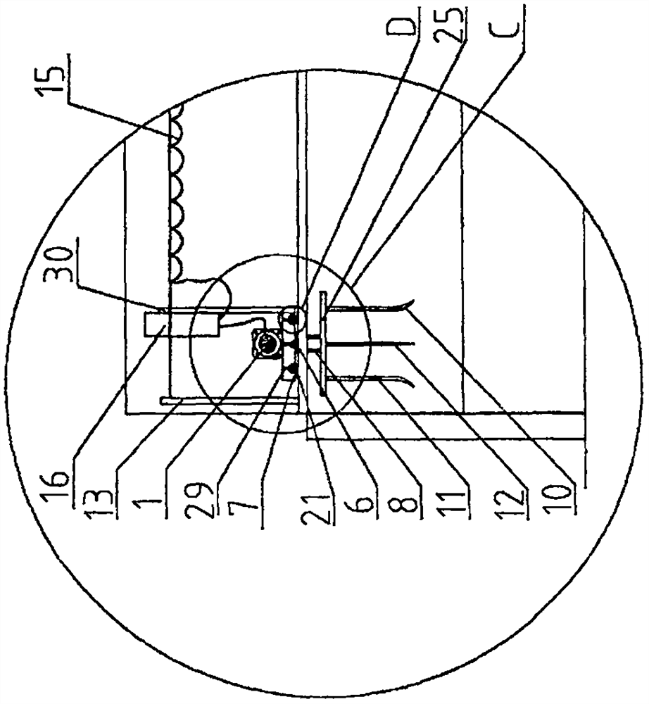 Fermented compost stirring and raking device in sludge treatment tower