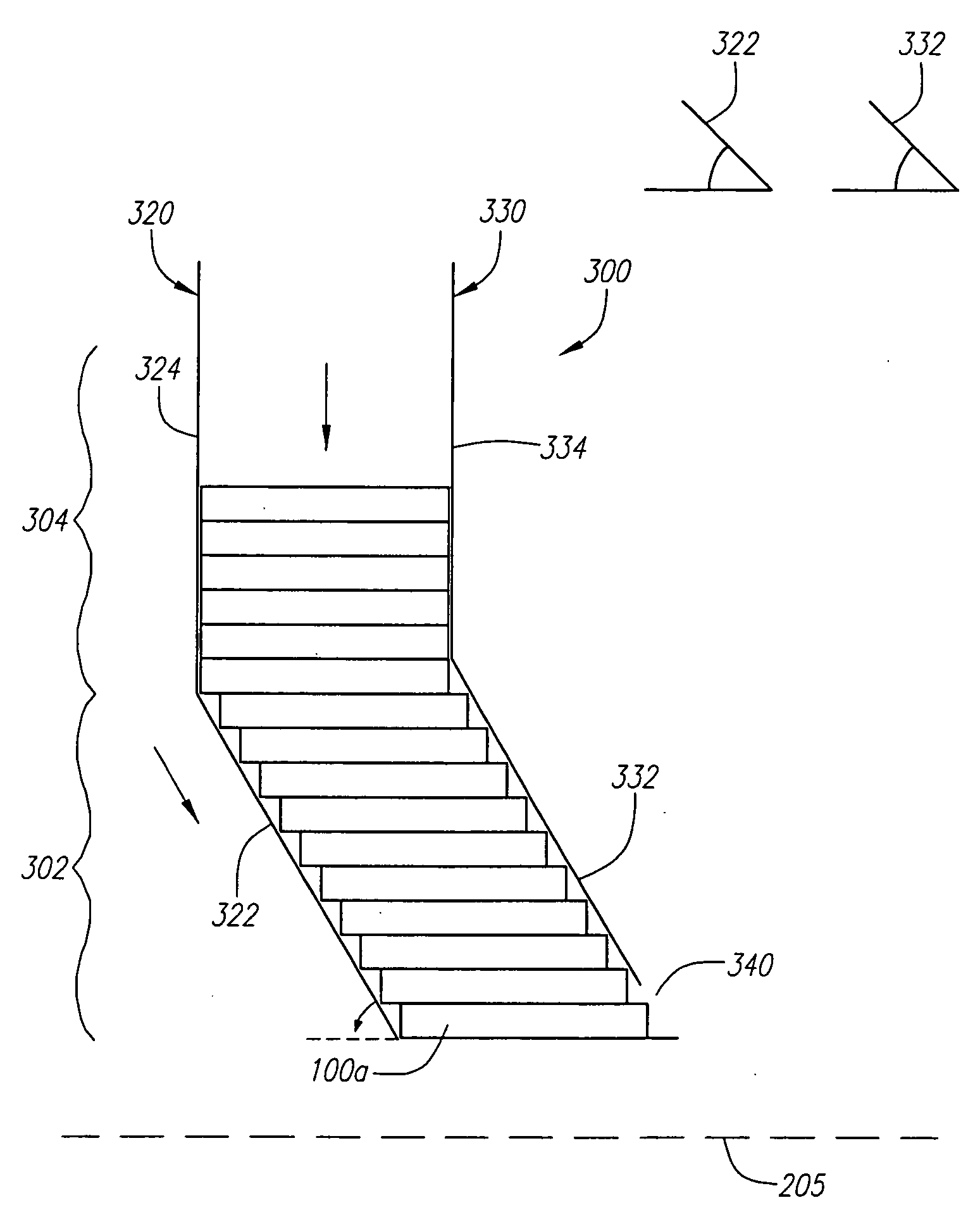 Apparatus and method for storing slides in an angular arrangement