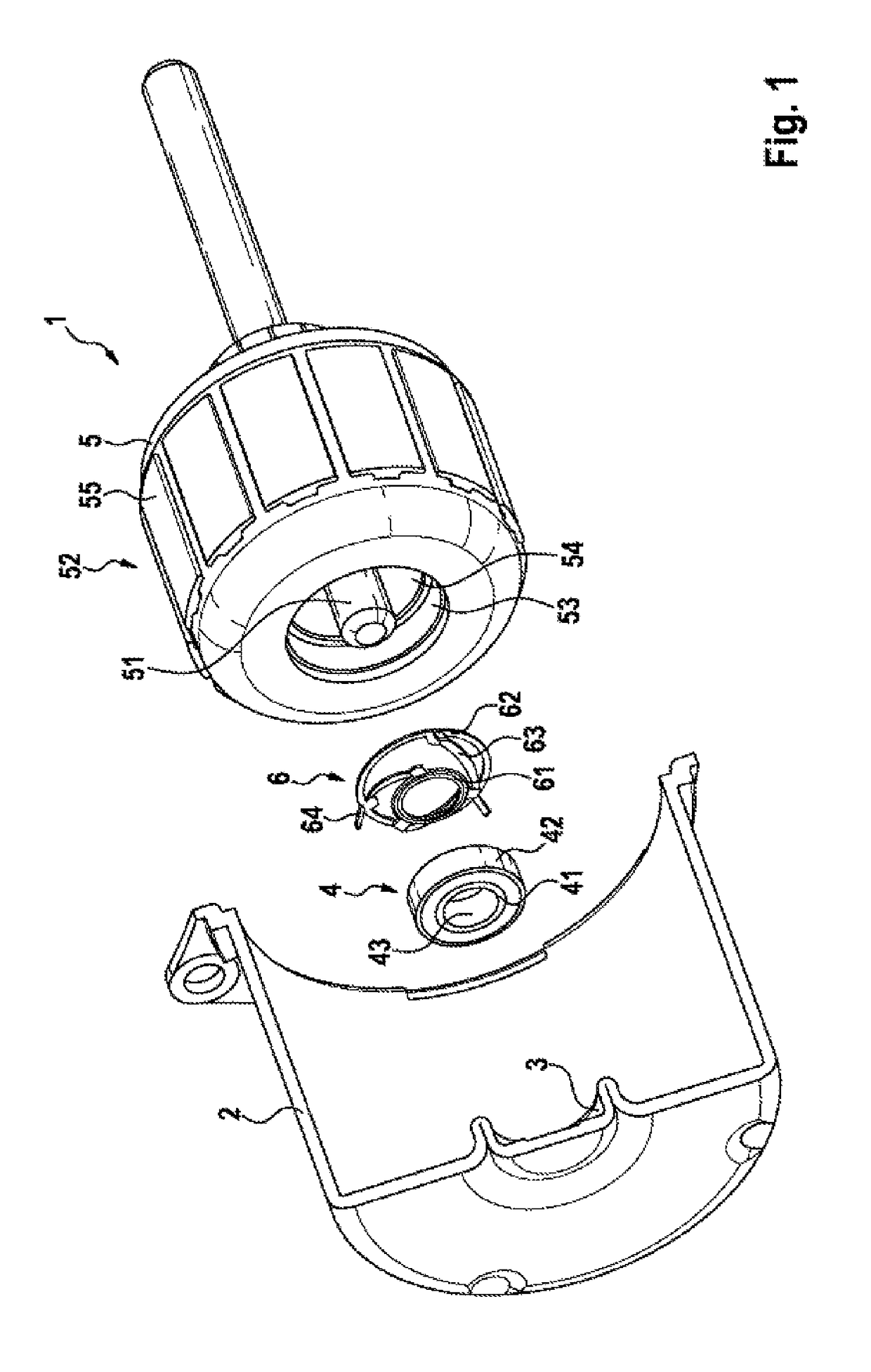 Electric machine having an axial spring element