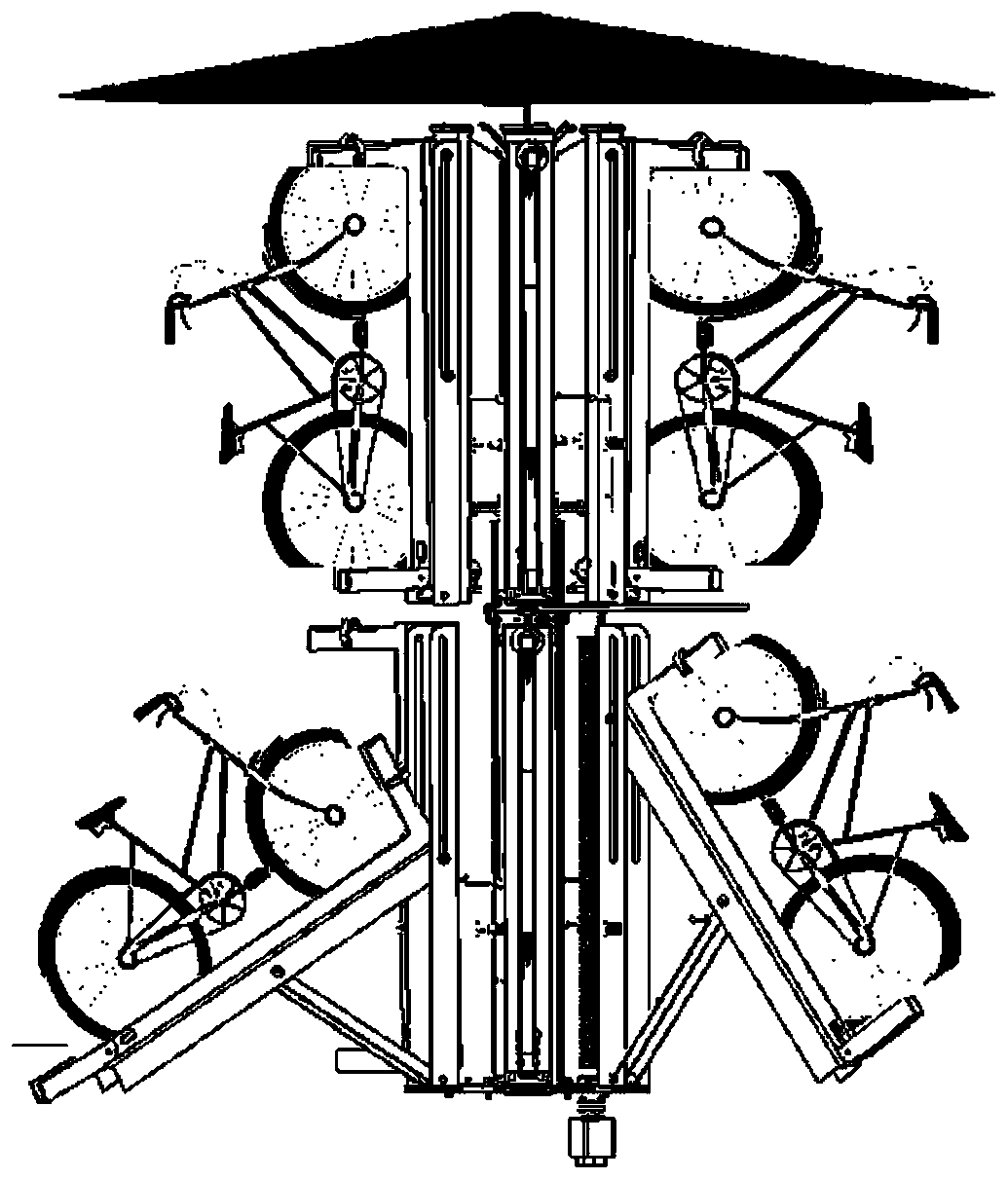 Tree-shaped double-layer bicycle parking device