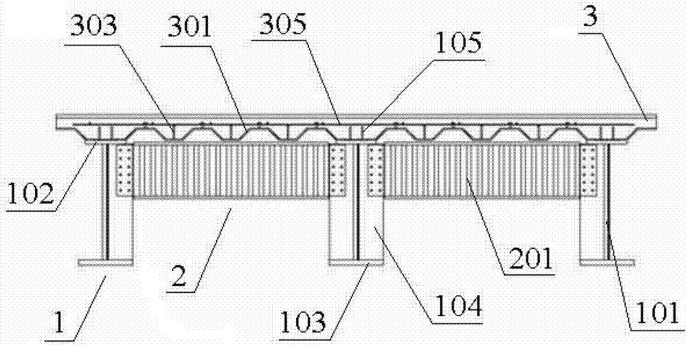 A double-fold composite beam structure and its construction method