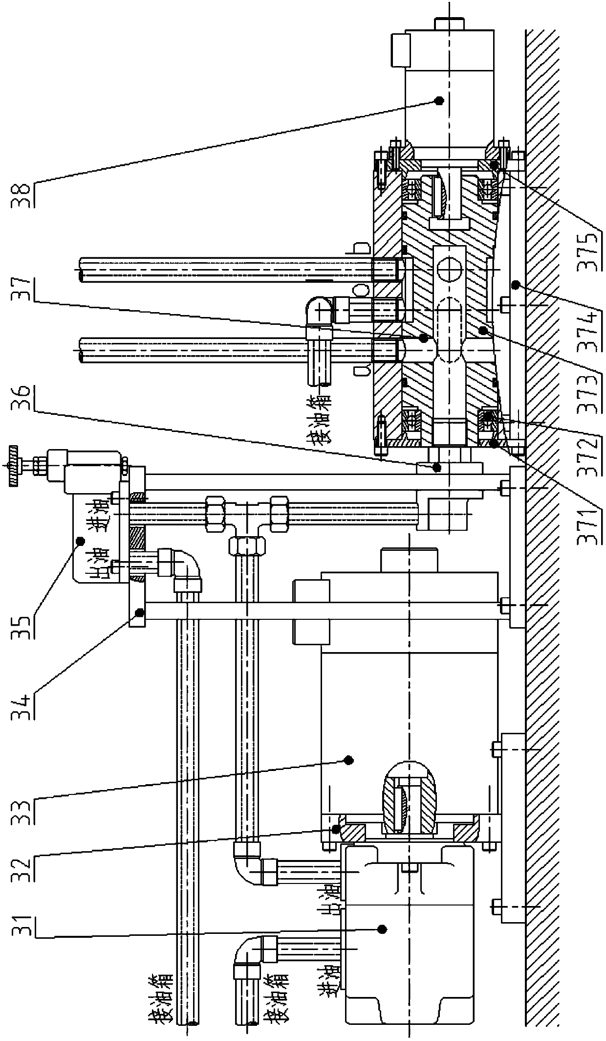 Alternating current servo motor-driven type hydraulic radial forging machine with mechanical travel adjusting function