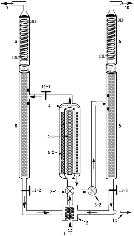 A kind of preparation method and device of 2,3,3,3-tetrafluoropropene