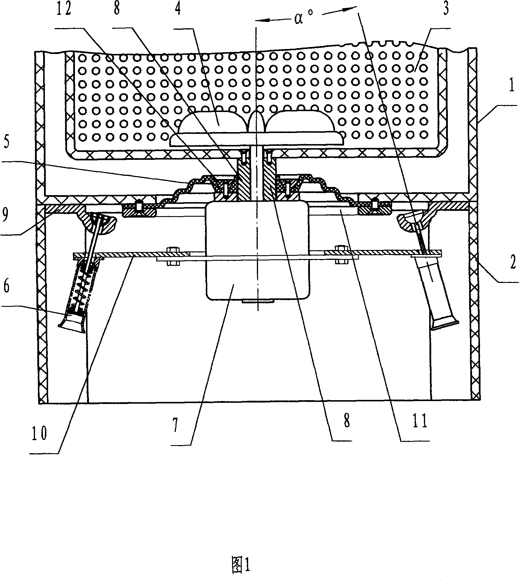 Inner inclined suspension type vibration avoiding system for shell and barrel integrated full automatic impeller washing machine