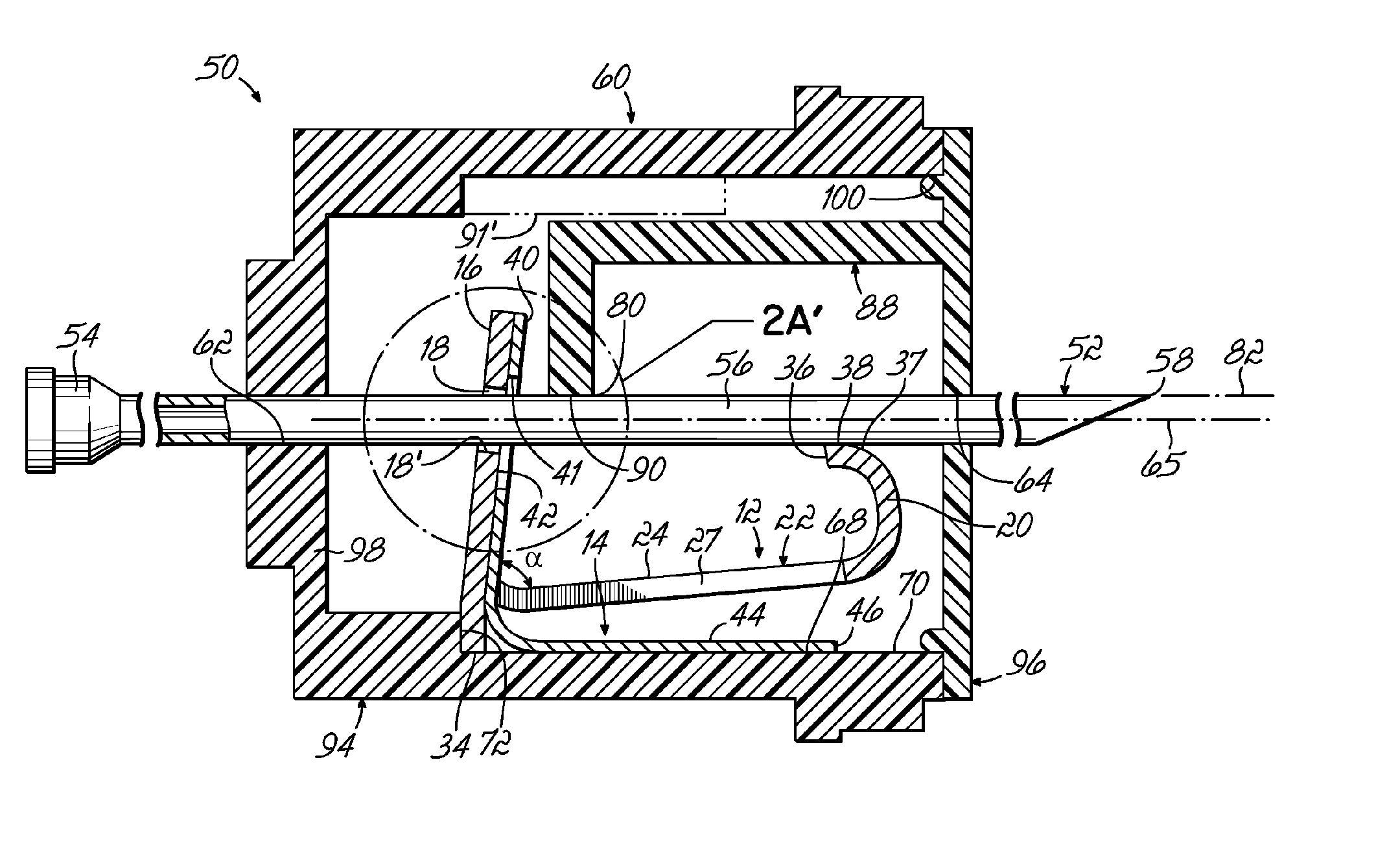 Needle guard mechanism with angled strut wall