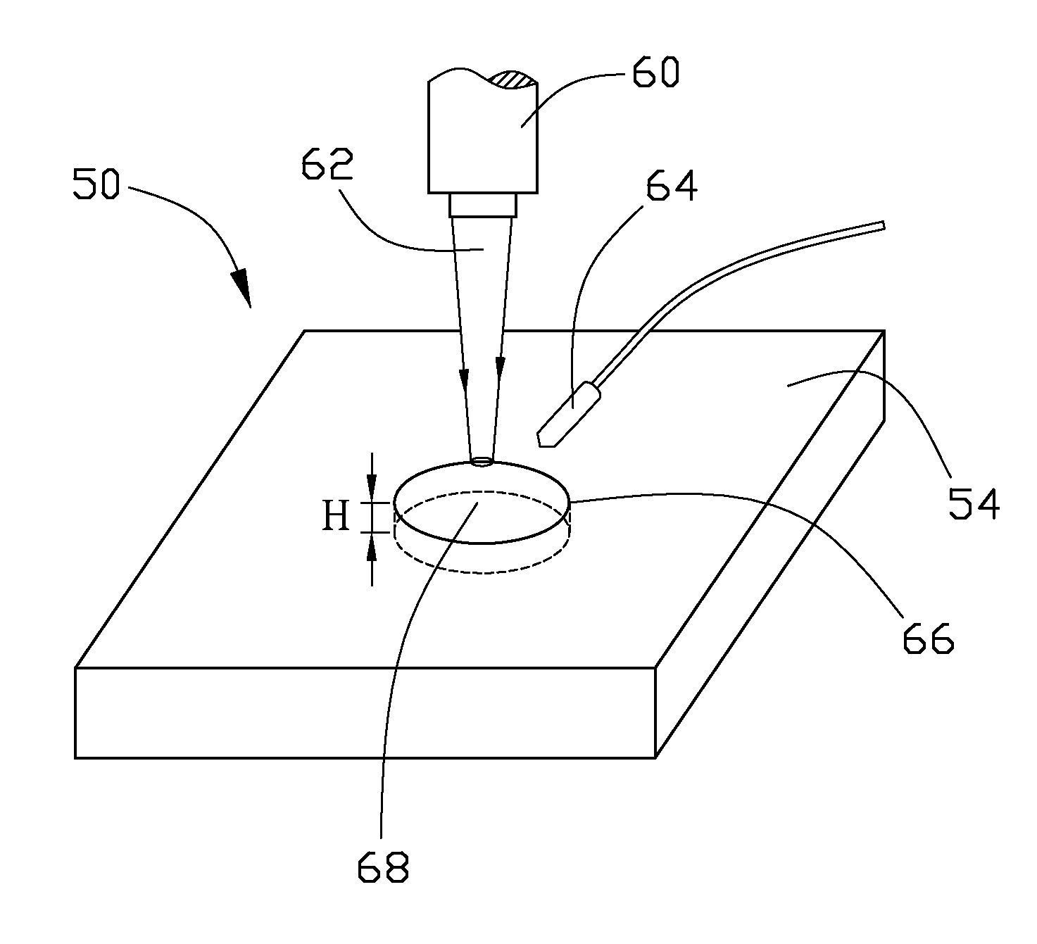 Brittle non-metallic workpiece with through hole and method for making same