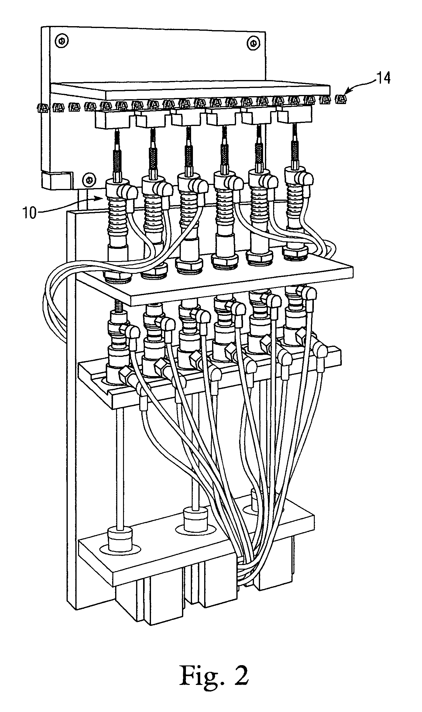 High output device for confirming thread presence in nuts and other threaded parts