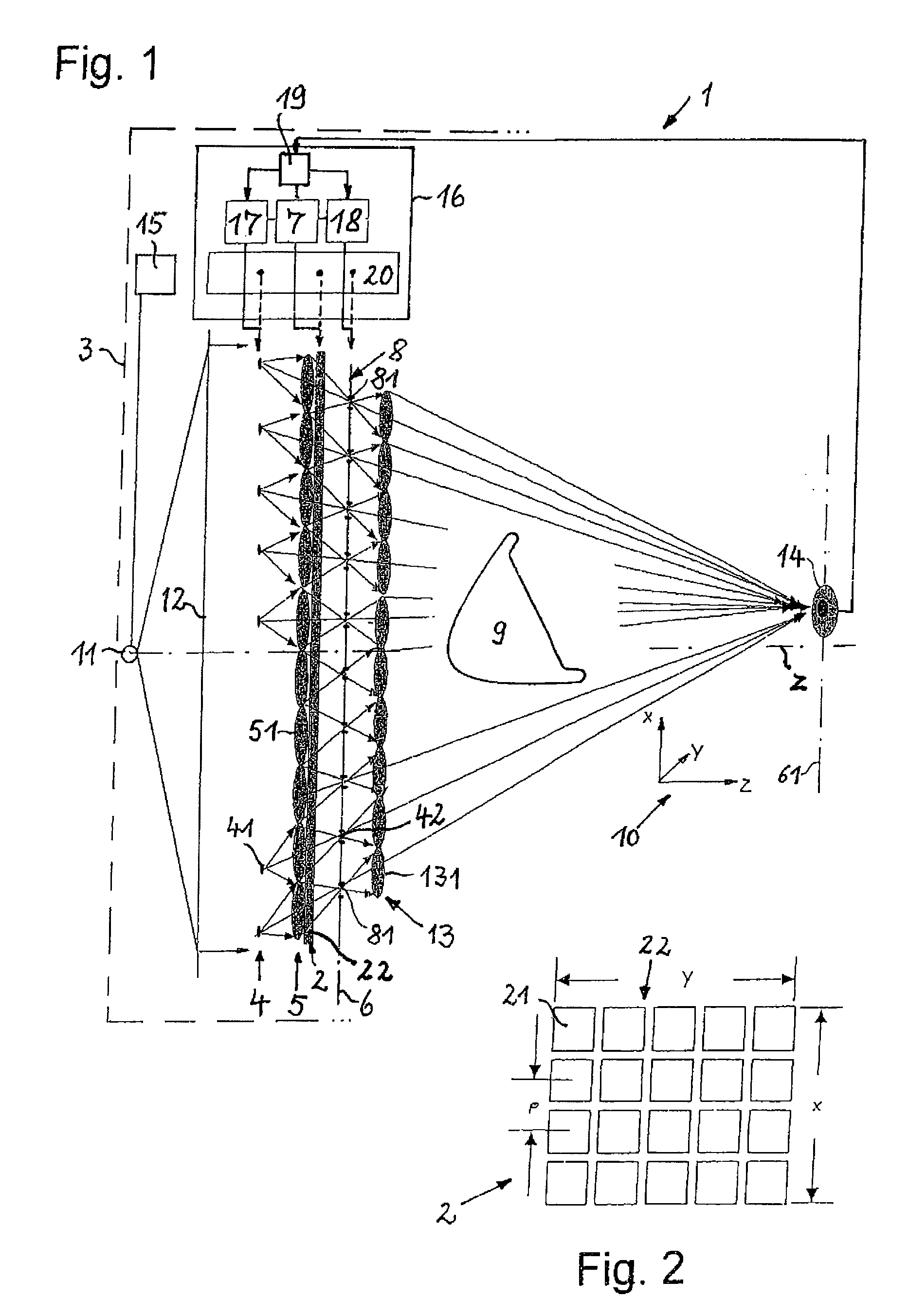 Device for the production of holographic reconstructions with light modulators