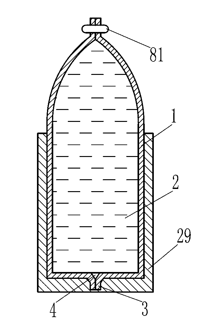 Liquid projection bomb, projecting device and delivery method thereof