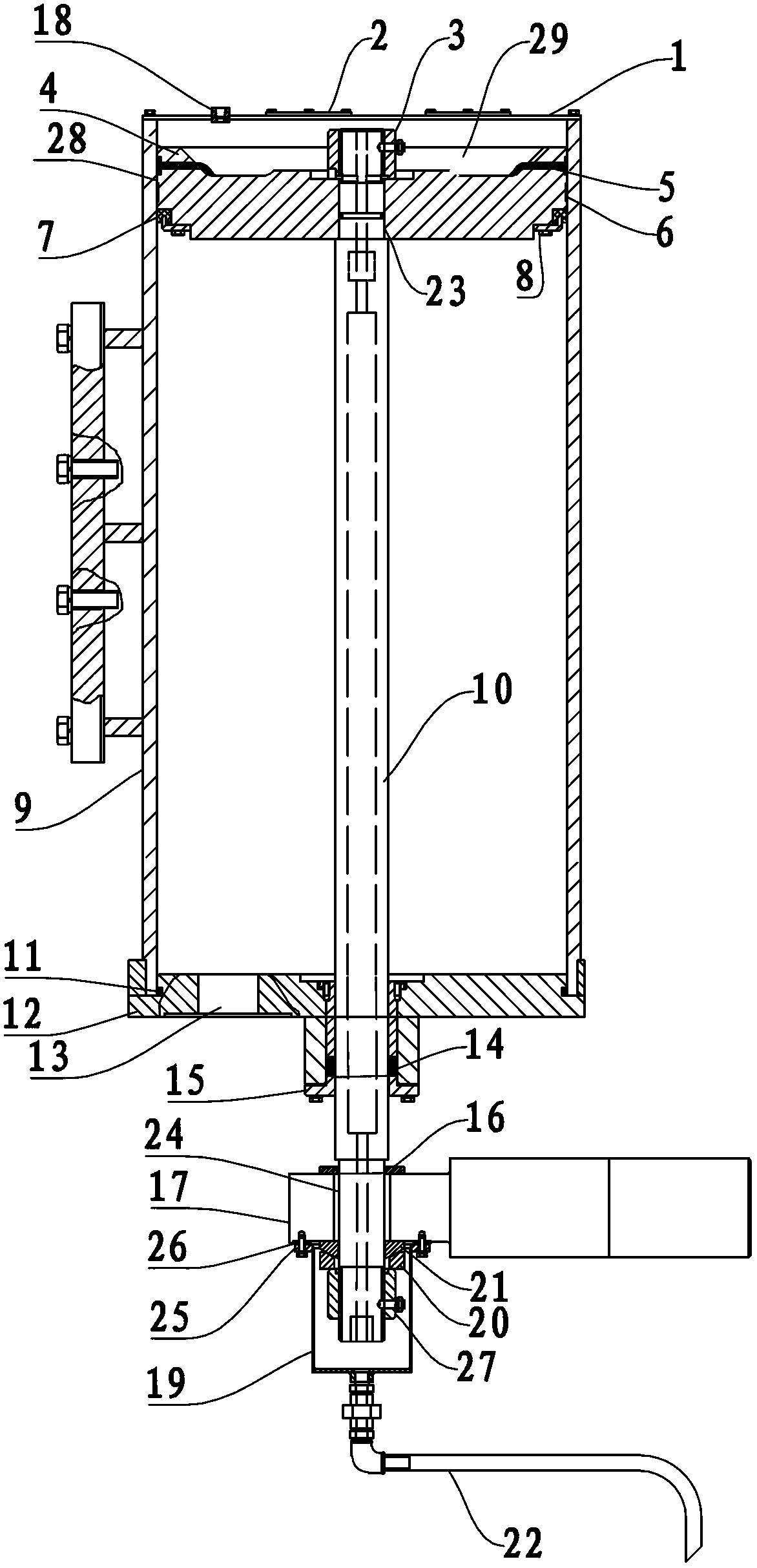 Lubricating device for press machine balancer piston