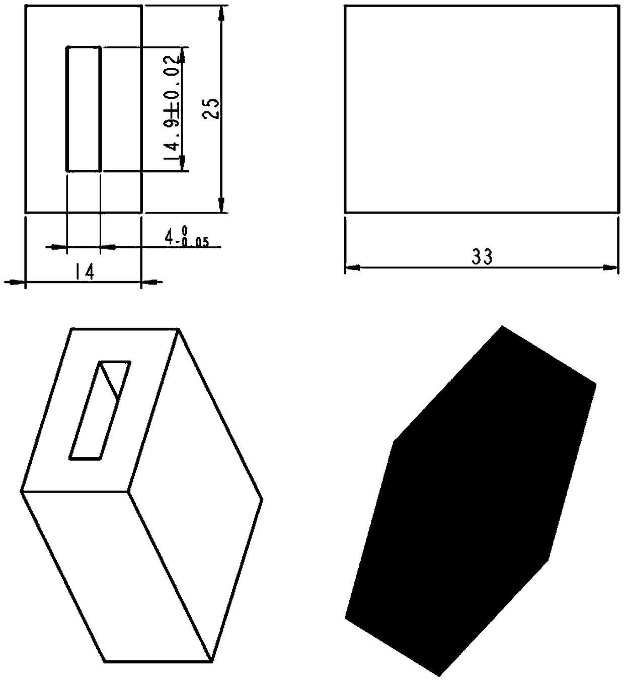 Ferrite hole channel machining device for phase shifter