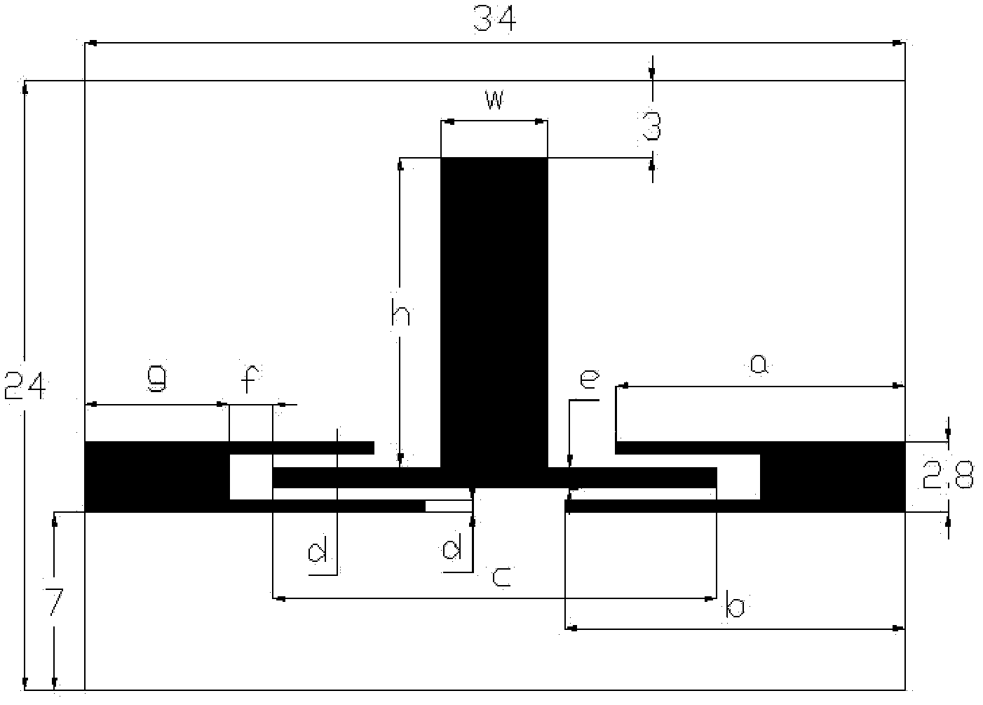 T-shaped micro-strip dual-mode band-pass filter