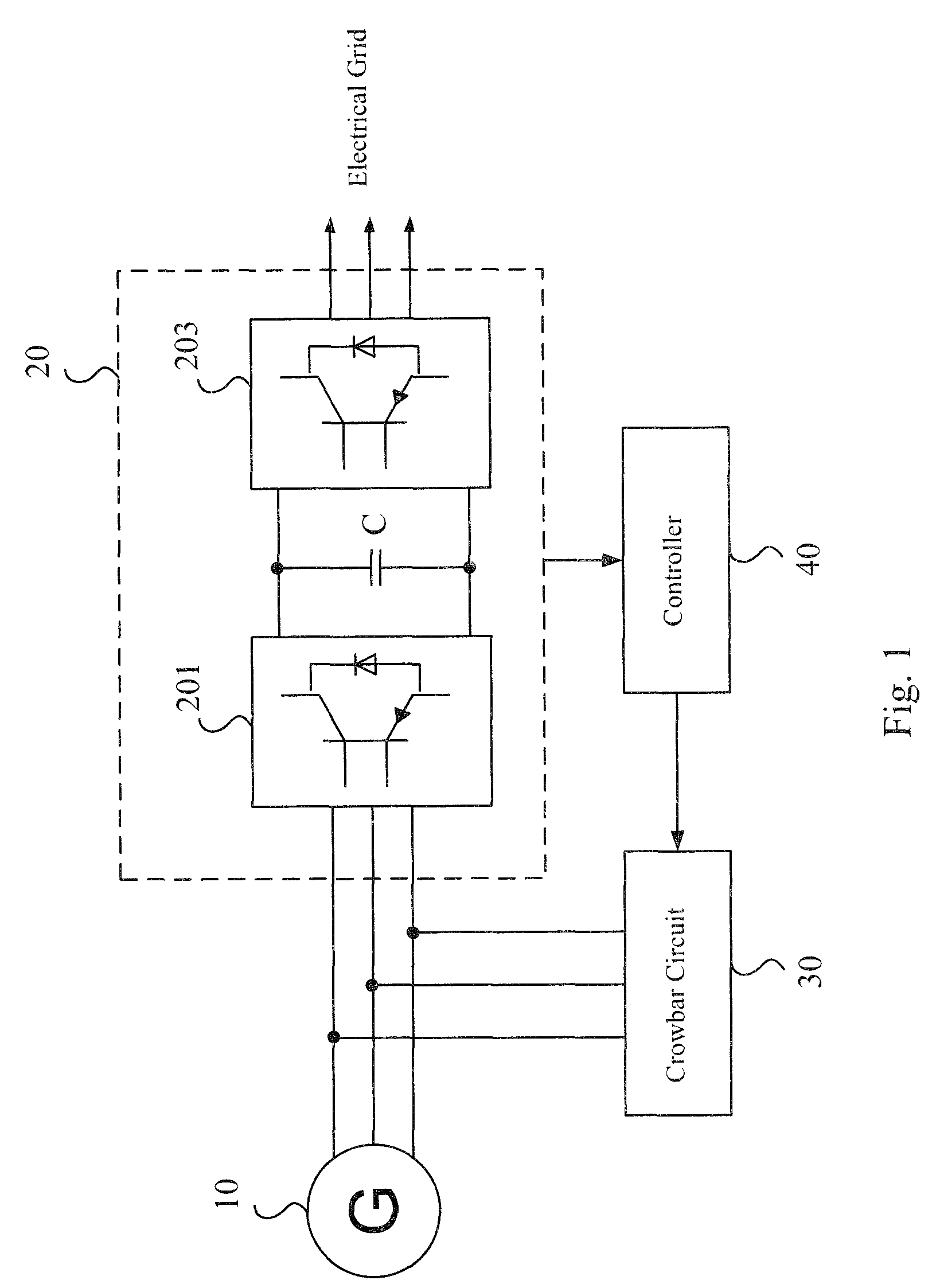 Device and method for detecting crowbar circuit in wind turbine
