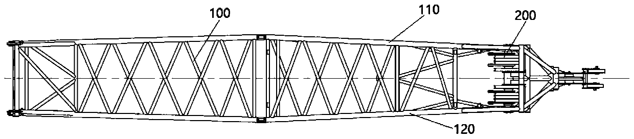 Auxiliary arm of crane and crane