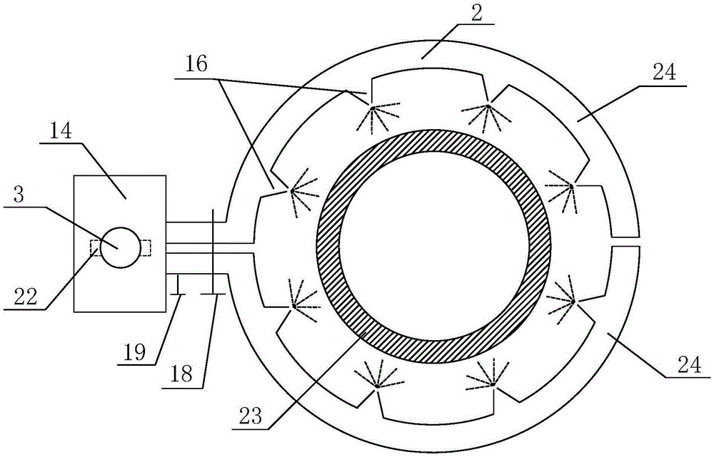 Automatic spraying device for tubular metal heat exchanger outer walls