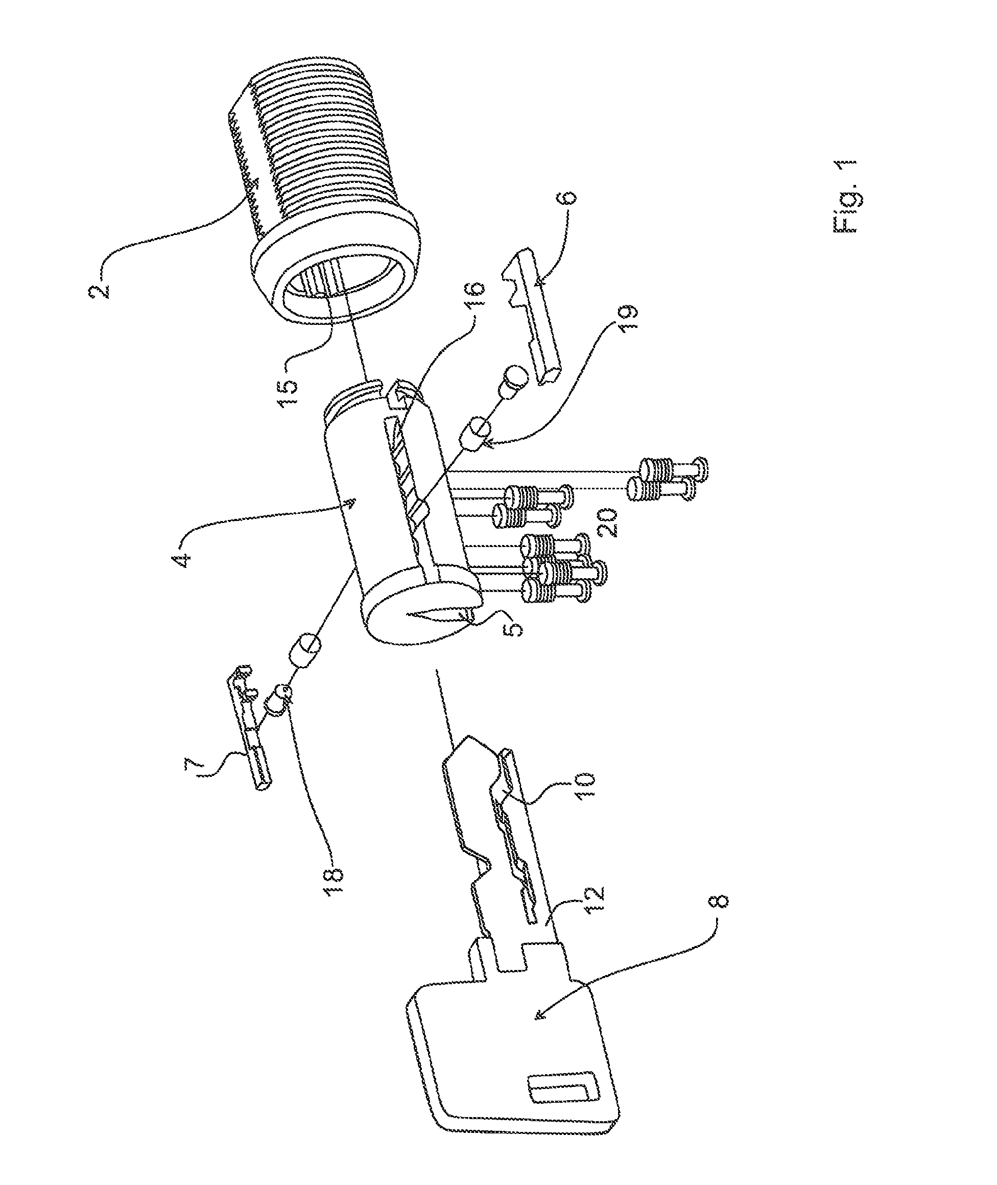 Cylinder lock with side bar and side pins, key and lock assembly