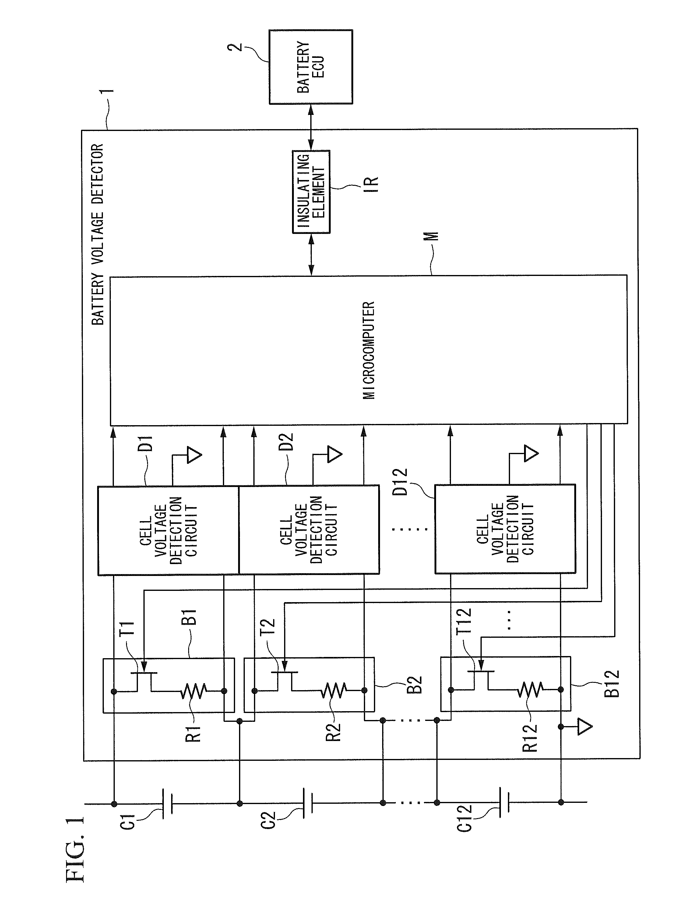 Battery voltage detector having pull-up resistor