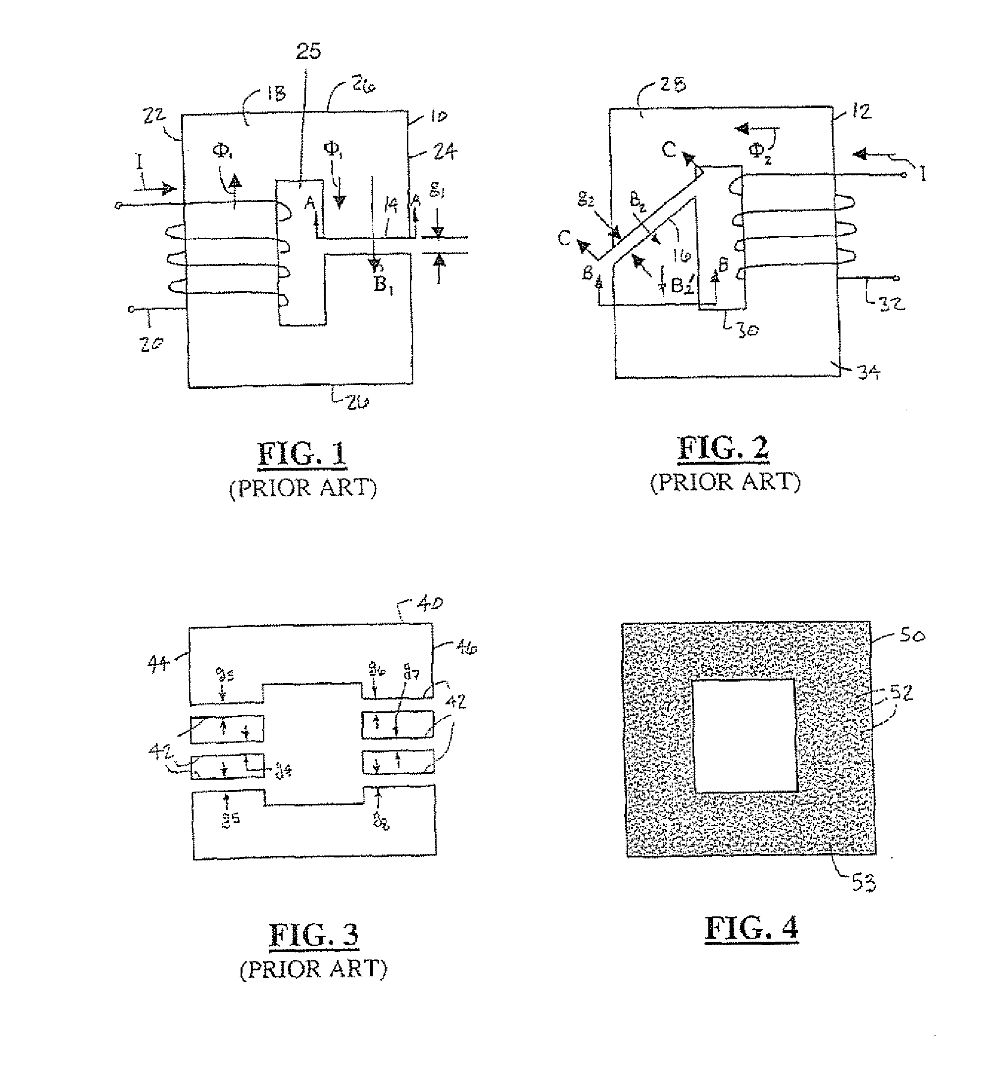 Variable permeability inductor cre structures