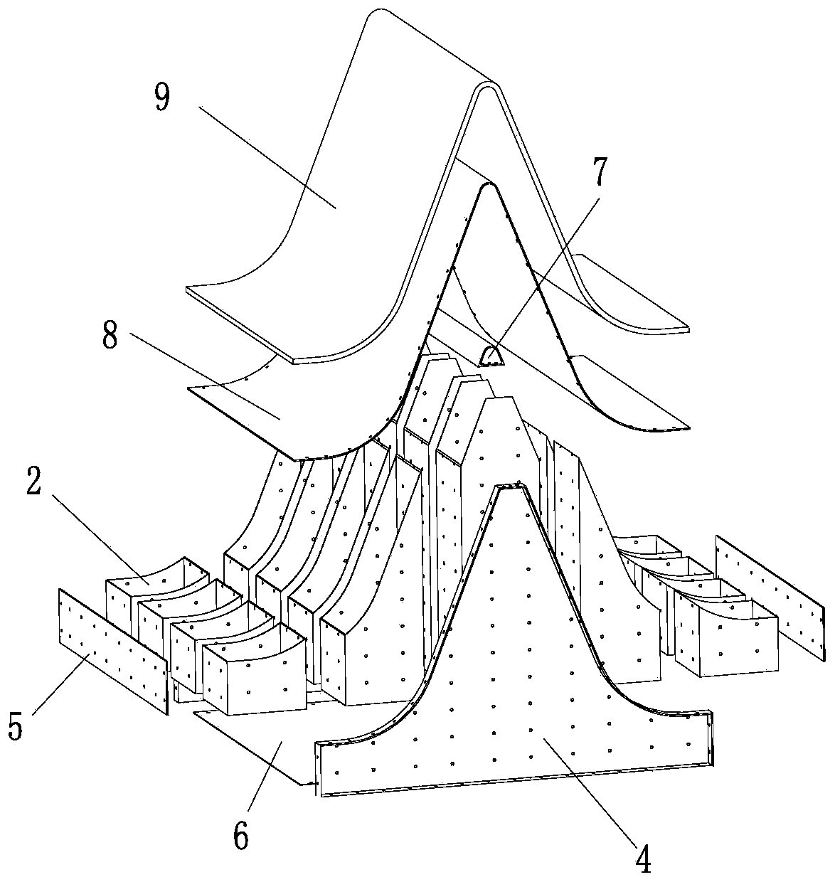 Modular molding method of deflector