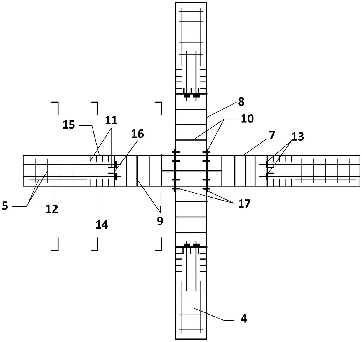 Prefabricated steel-concrete combined beam-column joint structure and its implementation method