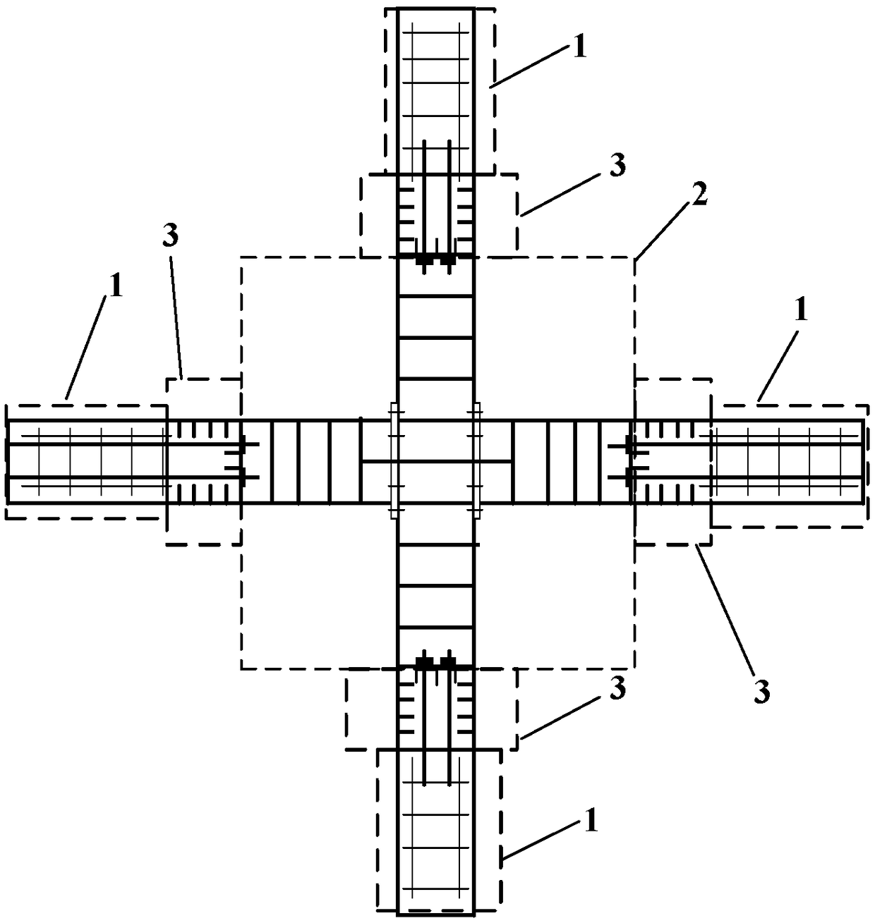 Prefabricated steel-concrete combined beam-column joint structure and its implementation method