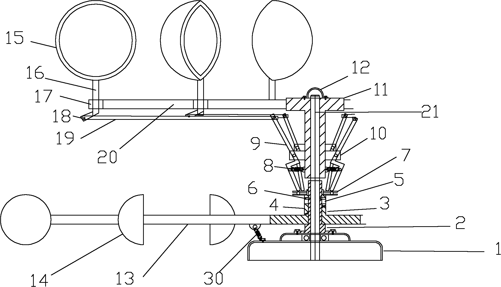 Rotating scoop speed-regulating type vertical axis wind power generation device