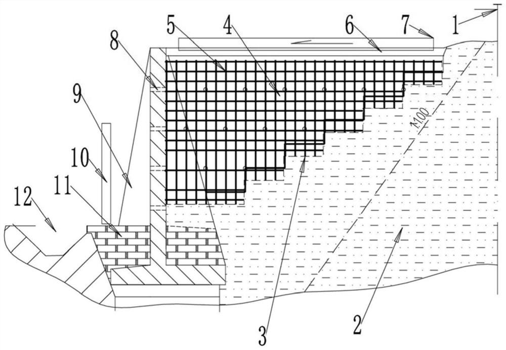 Construction process of novel counterfort retaining wall