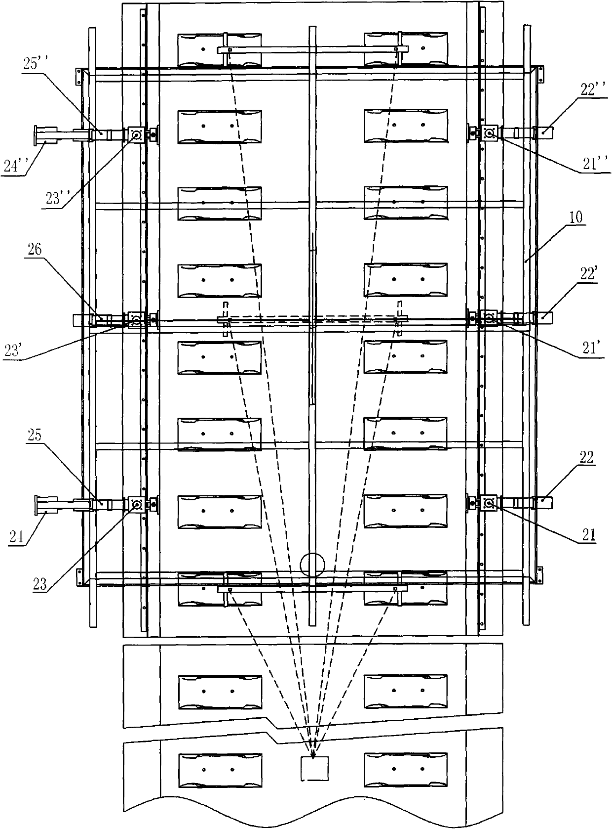 CRTS (China Railway Track System) II type track plate pavement video sensing mechanism