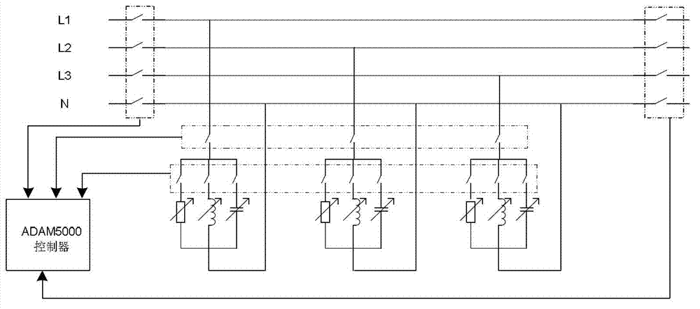 Intelligent RLC (resistance inductance capacitance) load and island-preventing detecting circuit