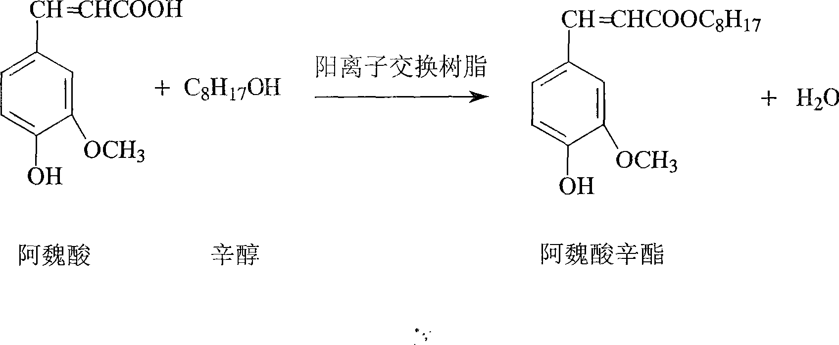 Preparation of novel whitening sunscreen agent-dioctyl ferulae and application