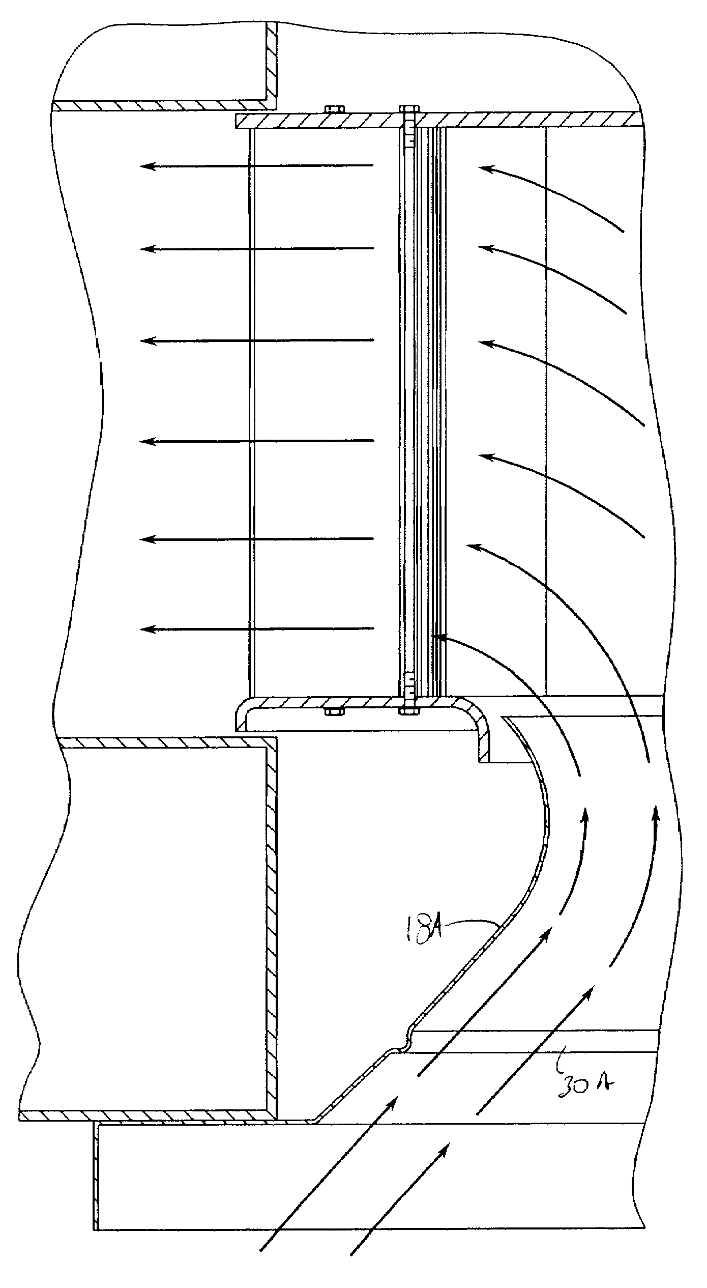 Centrifugal fan with turbulence inducing inlet bell