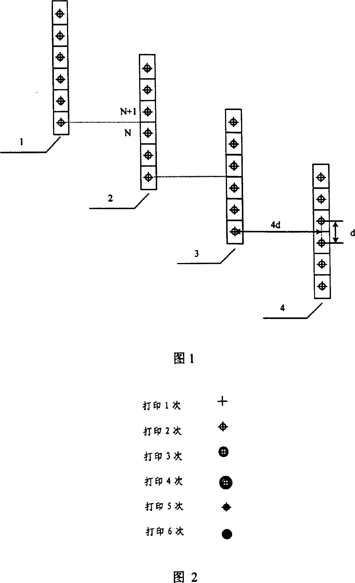 Method for vertical arranging color ink jet plotter nozzles