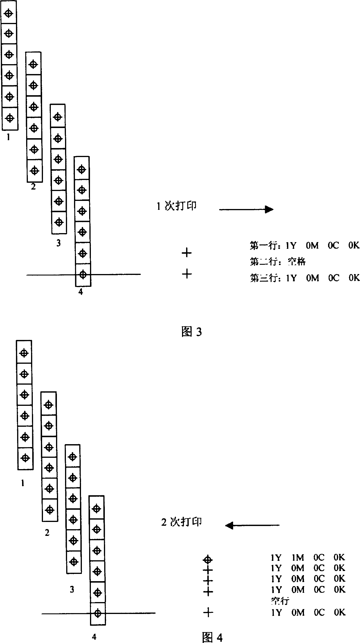 Method for vertical arranging color ink jet plotter nozzles