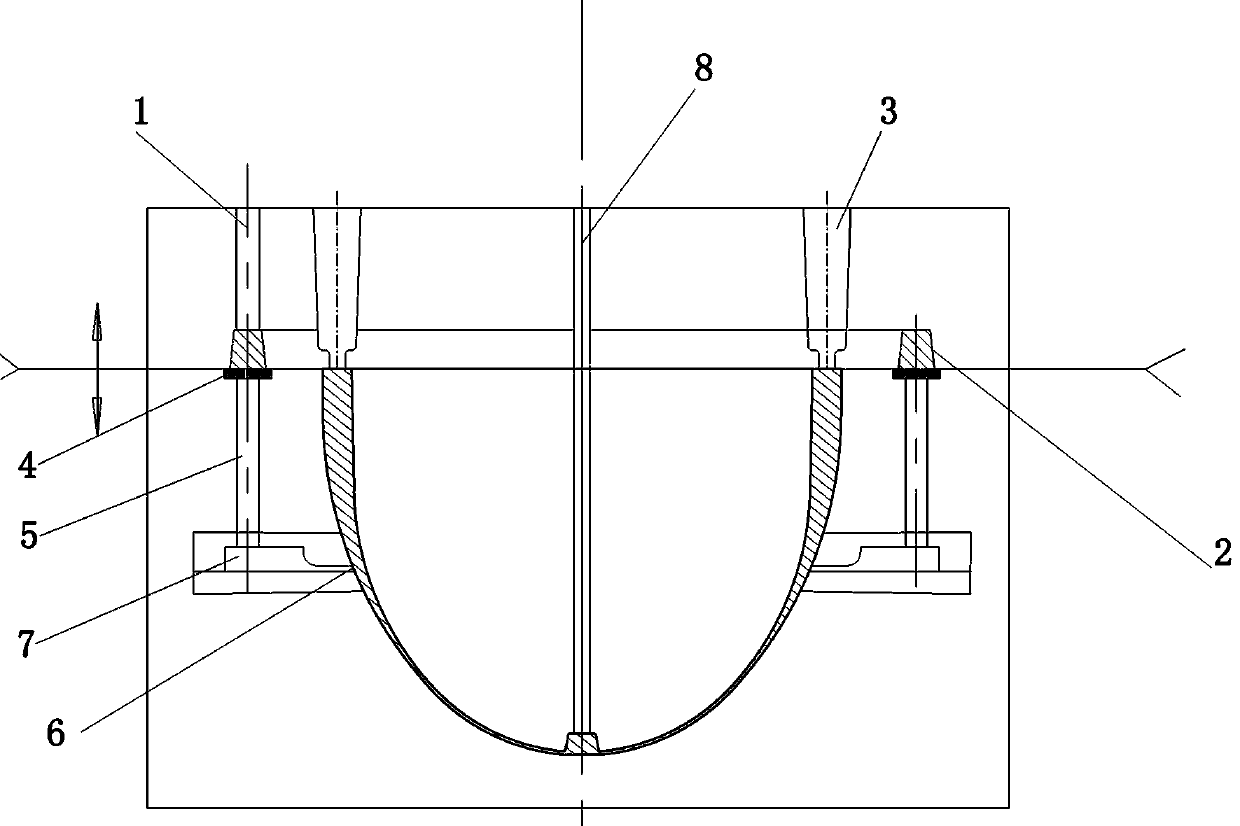 Casting method of thruster shroud with widely different wall thickness