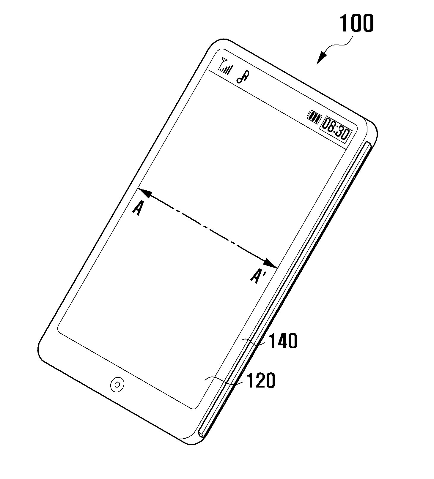 Slim type touch panel and mobile terminal including the same